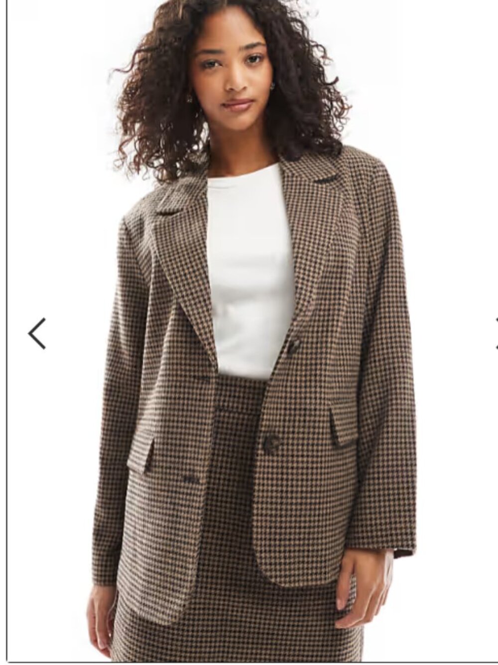 NWT ASOS oversized dad blazer in brown check sz 14